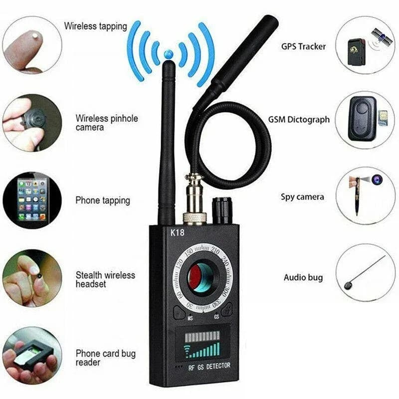 Détecteur multifonction K18 - Anti-espionnage, signaux RF et traceurs GPS
