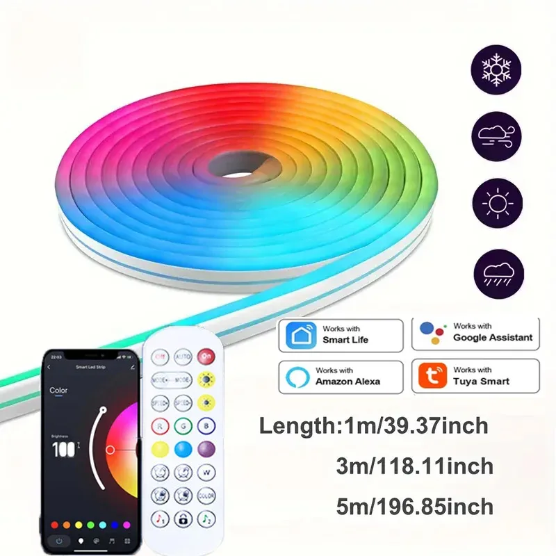 Ruban LED Néon RGB Flexible 5V avec Contrôle App et Synchronisation Musicale - Étanche slide 8
