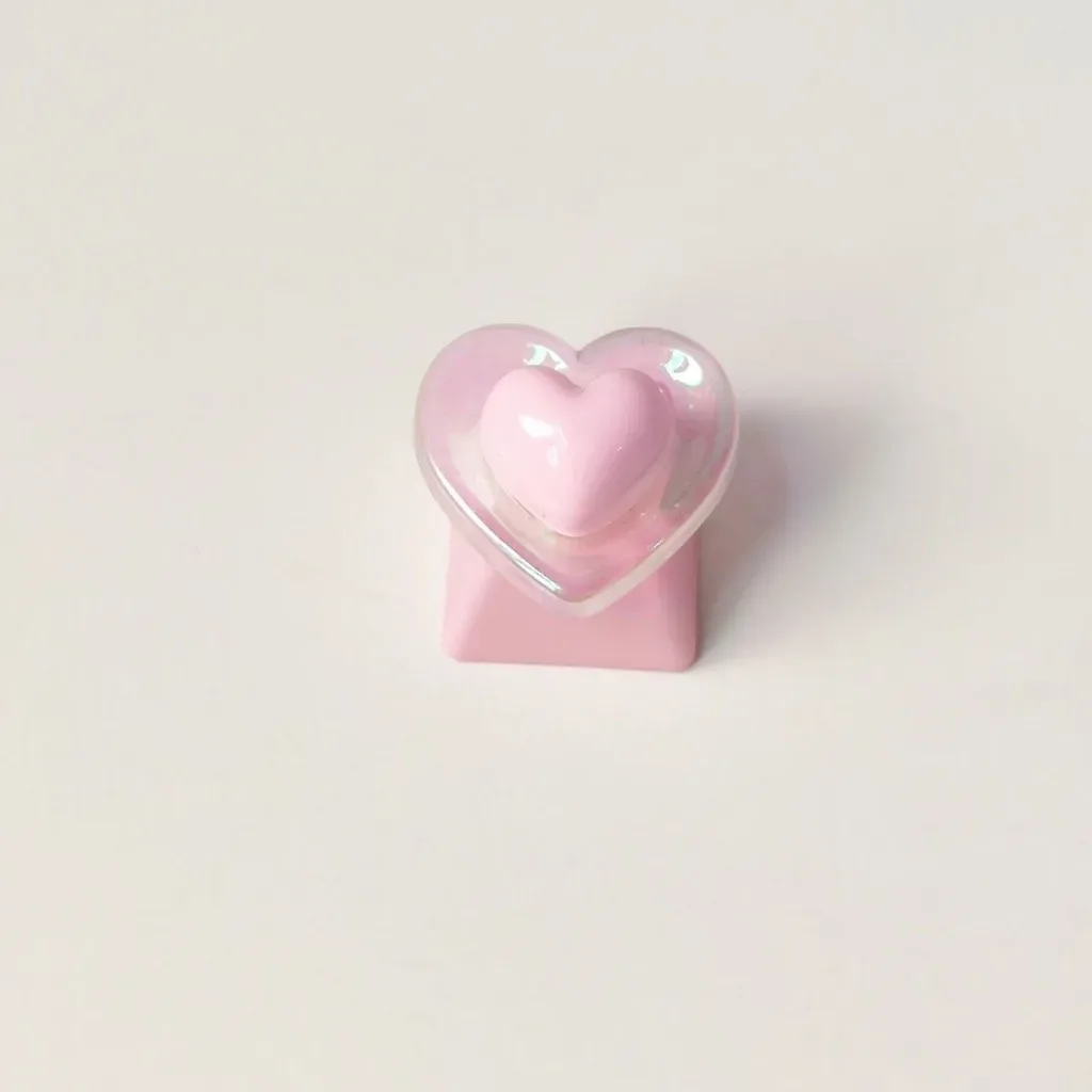Set de touches pour clavier mécanique - Thème Sirène Rose et Cœurs slide 4