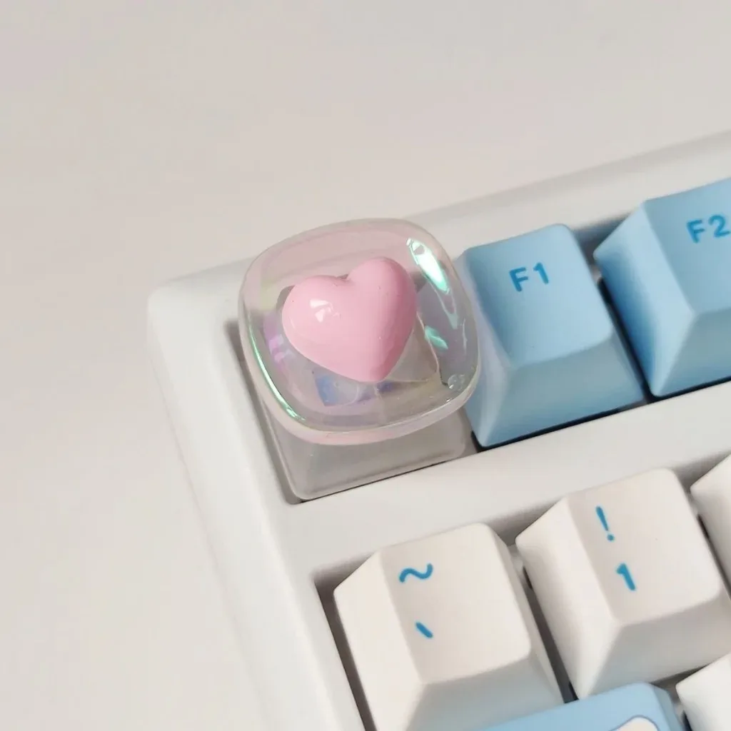 Set de touches pour clavier mécanique - Thème Sirène Rose et Cœurs slide 2