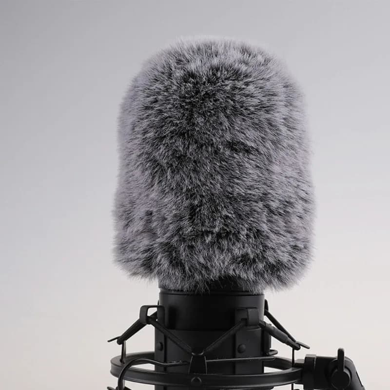 Bonnette anti-vent en fourrure pour microphone AT2020 - Image 1