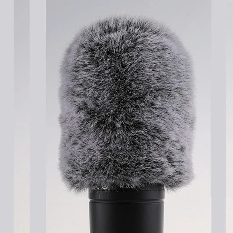 Bonnette anti-vent en fourrure pour microphone AT2020 - Image 4