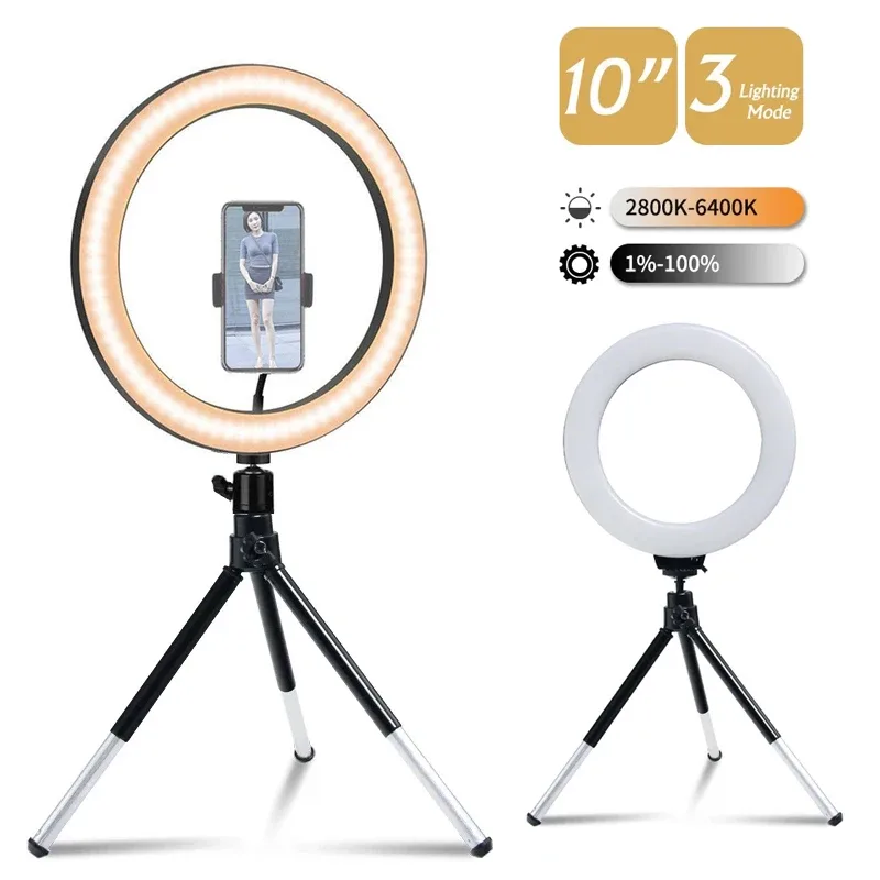 Anneau Lumineux LED avec Trépied 20 cm pour Smartphone et Vidéo