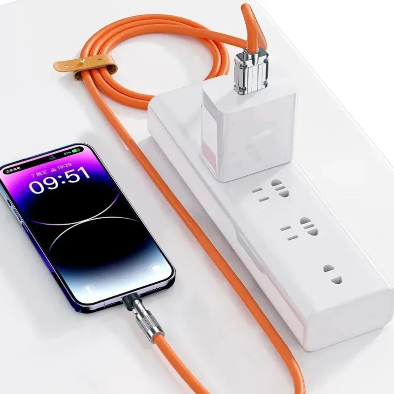 Câble de charge rapide magnétique rotatif 540° 120W (6A), USB vers Type-C et Micro-USB, silicone liquide, 1,5m slide 5
