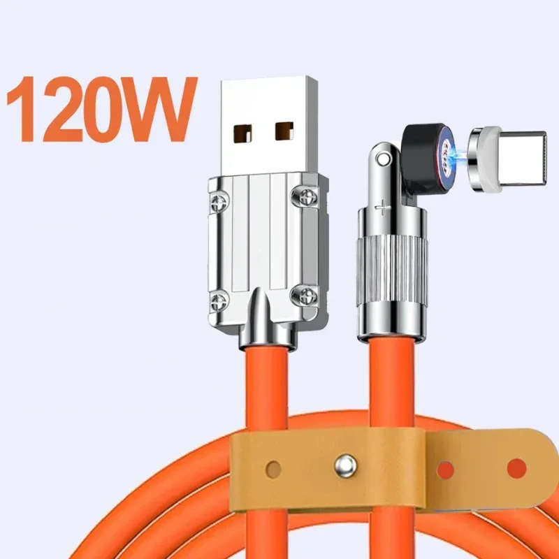 Câble de charge rapide magnétique rotatif 540° 120W (6A), USB vers Type-C et Micro-USB, silicone liquide, 1,5m slide 2