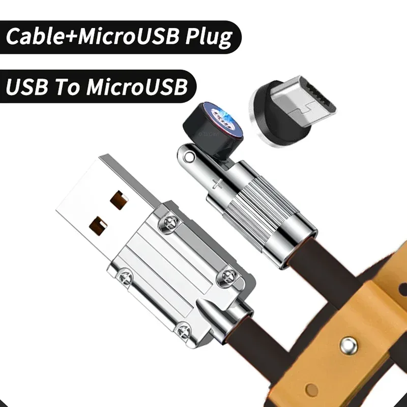Câble de charge rapide magnétique rotatif 540° 120W (6A), USB vers Type-C et Micro-USB, silicone liquide, 1,5m slide 9