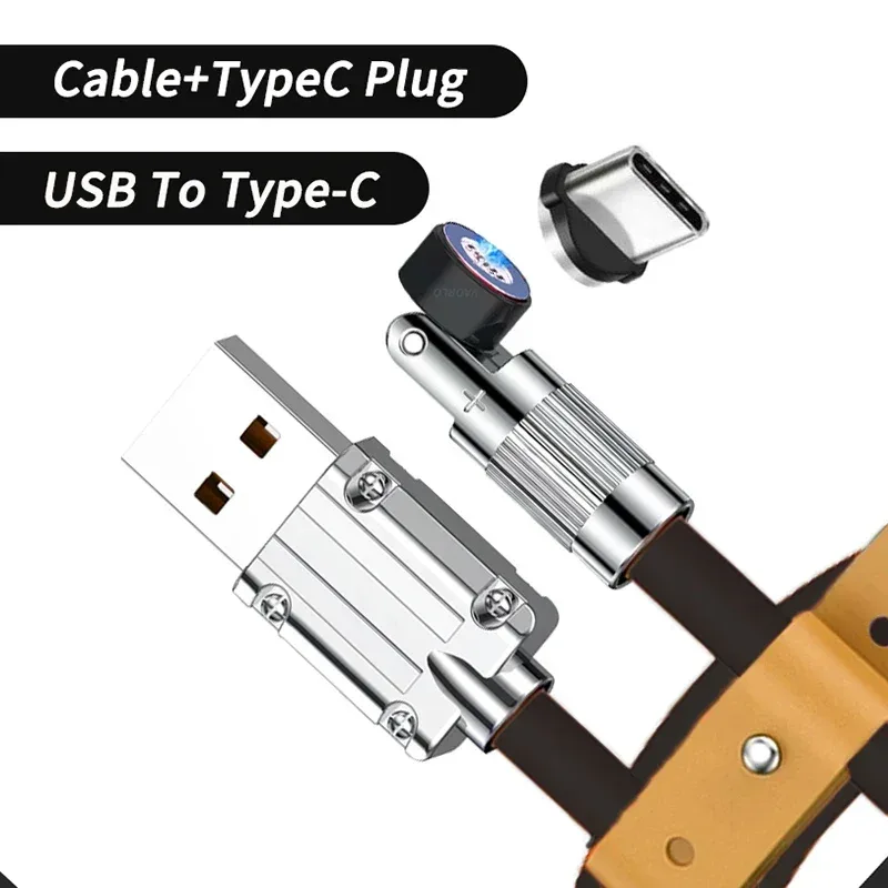 Câble de charge rapide magnétique rotatif 540° 120W (6A), USB vers Type-C et Micro-USB, silicone liquide, 1,5m slide 16