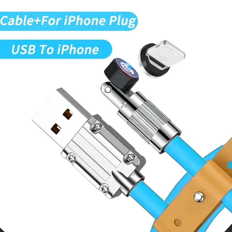 Câble de charge rapide magnétique rotatif 540° 120W (6A), USB vers Type-C et Micro-USB, silicone liquide, 1,5m slide 14