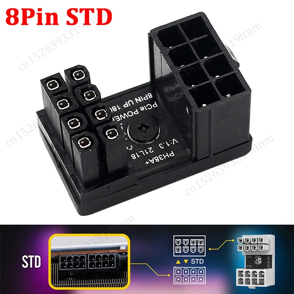 Adaptateur coudé 180° ATX 6/8 broches pour alimentation GPU slide 15