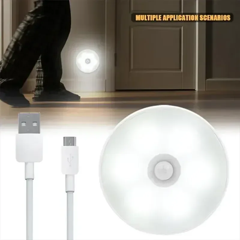 Veilleuse LED à détecteur de mouvement sans fil, rechargeable par USB - Image 6
