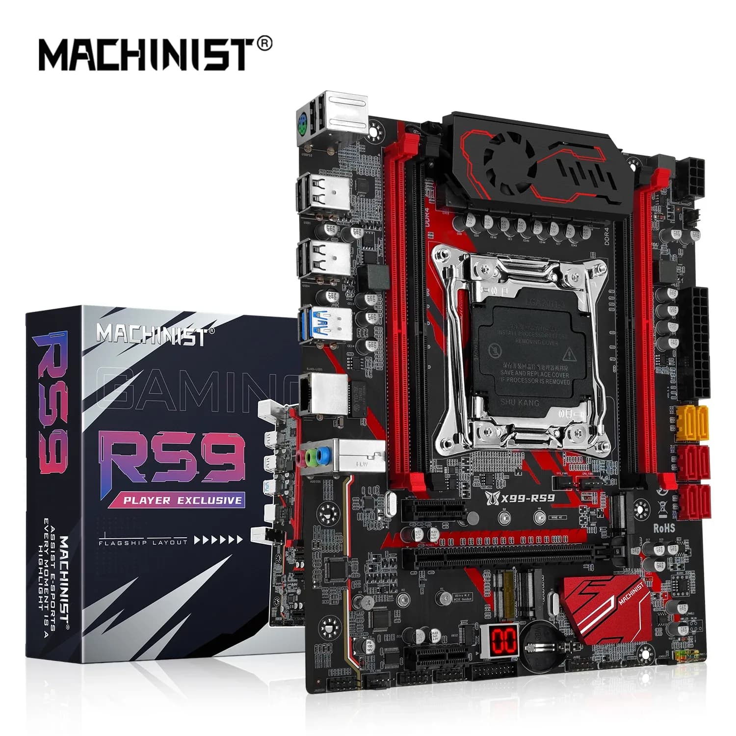Carte mère MACHINIST X99 RS9 LGA 2011-3, Support Intel Xeon E5 V3/V4, DDR4 Quad-Channel, M.2 NVME, M-ATX - Image 1