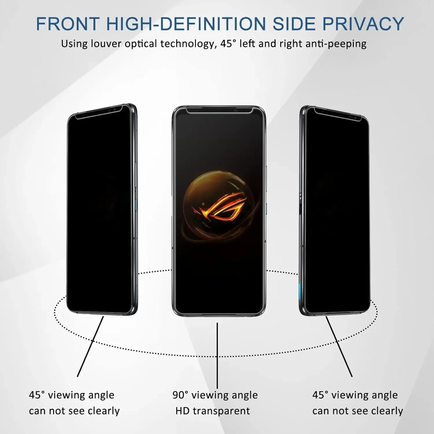 Verre trempé anti-espion 9H et protection d'objectif pour ASUS ROG Phone 7, 6, 5 Pro & Ultimate - Image 4