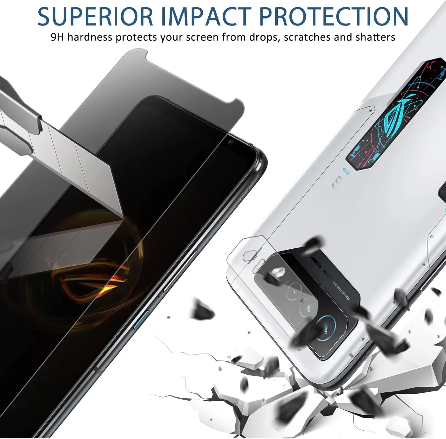 Verre trempé anti-espion 9H et protection d'objectif pour ASUS ROG Phone 7, 6, 5 Pro & Ultimate - Image 3