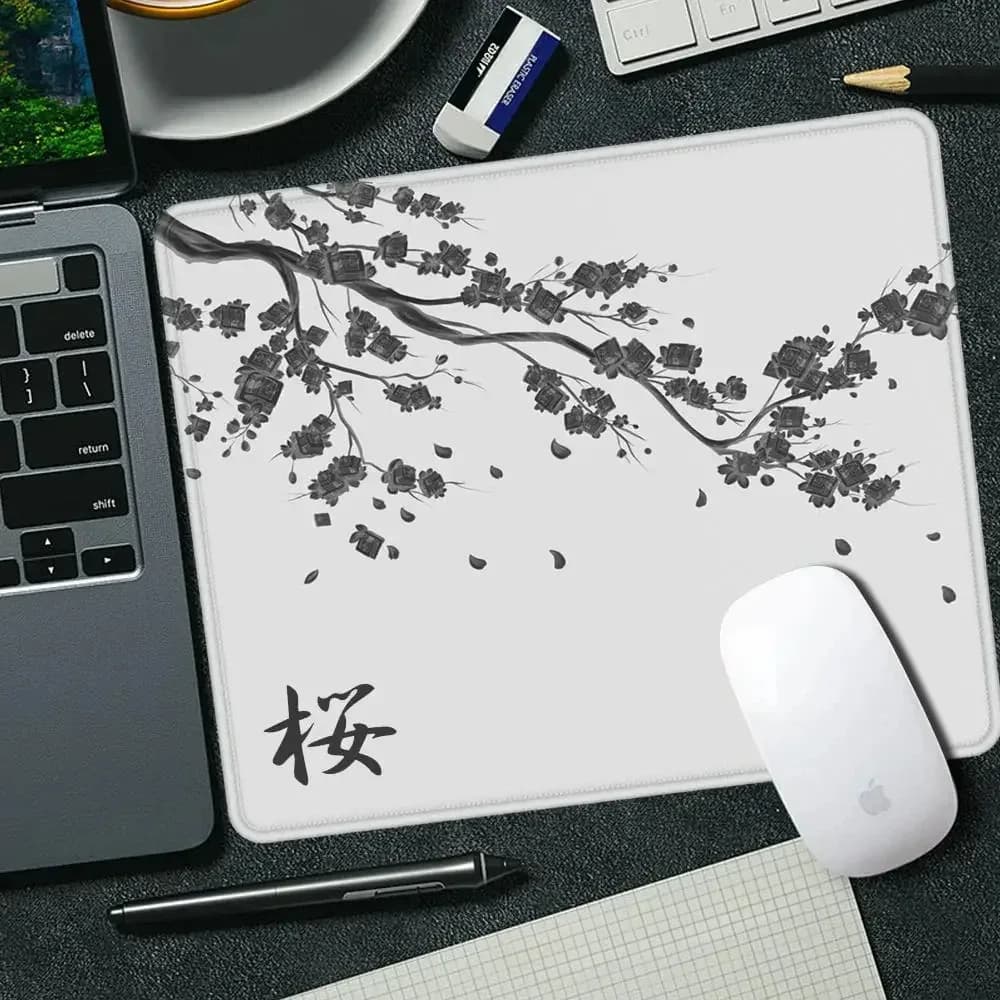 Tapis de souris gaming Sakura - Cerisiers du Japon - 450 x 400 mm - Image 1