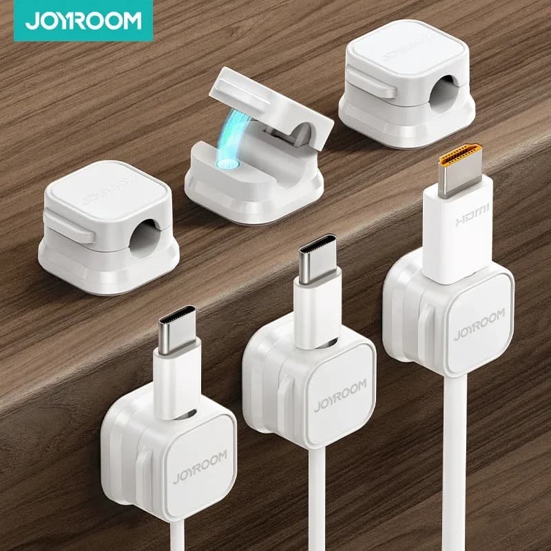 Joyroom Organiseur de Câbles Magnétique Adhésif - Lot de 3/6 Pièces - Image 1
