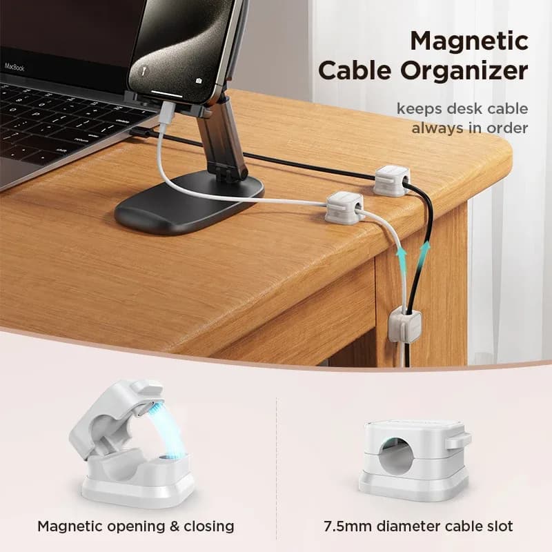 Joyroom Organiseur de Câbles Magnétique Adhésif - Lot de 3/6 Pièces - Image 2