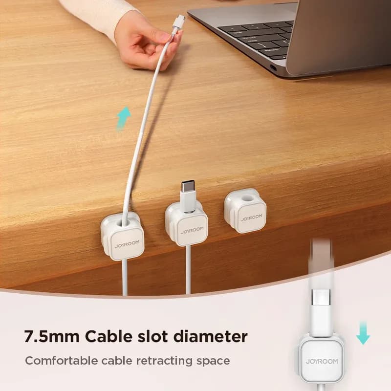 Joyroom Organiseur de Câbles Magnétique Adhésif - Lot de 3/6 Pièces - Image 3