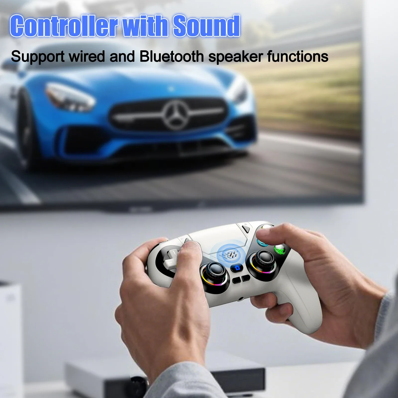 Manette sans fil pour PlayStation 5 avec fonction Turbo et vibration slide 5