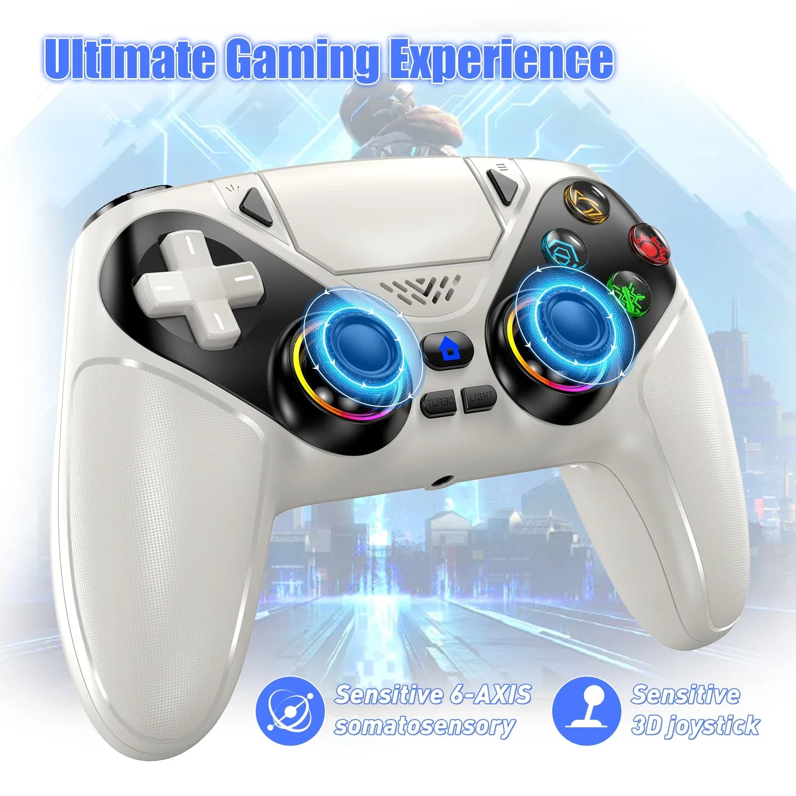 Manette sans fil pour PlayStation 5 avec fonction Turbo et vibration slide 2