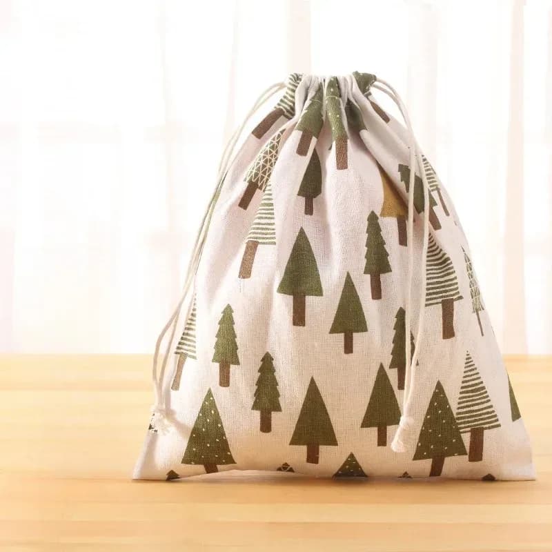 Petit sac de rangement en coton et chanvre à cordon de serrage slide 7