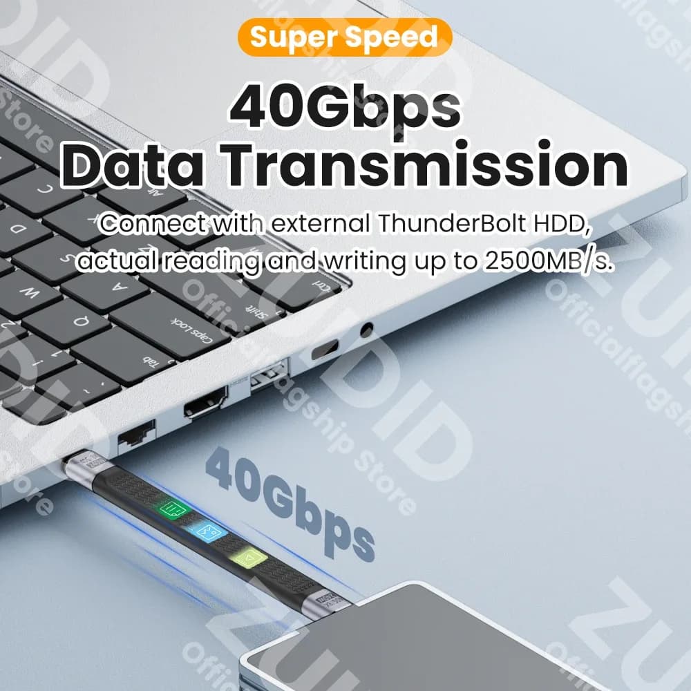 Câble USB4 Type-C 240W 40Gbps - Compatible Thunderbolt 3 (8K 60Hz) - Image 4
