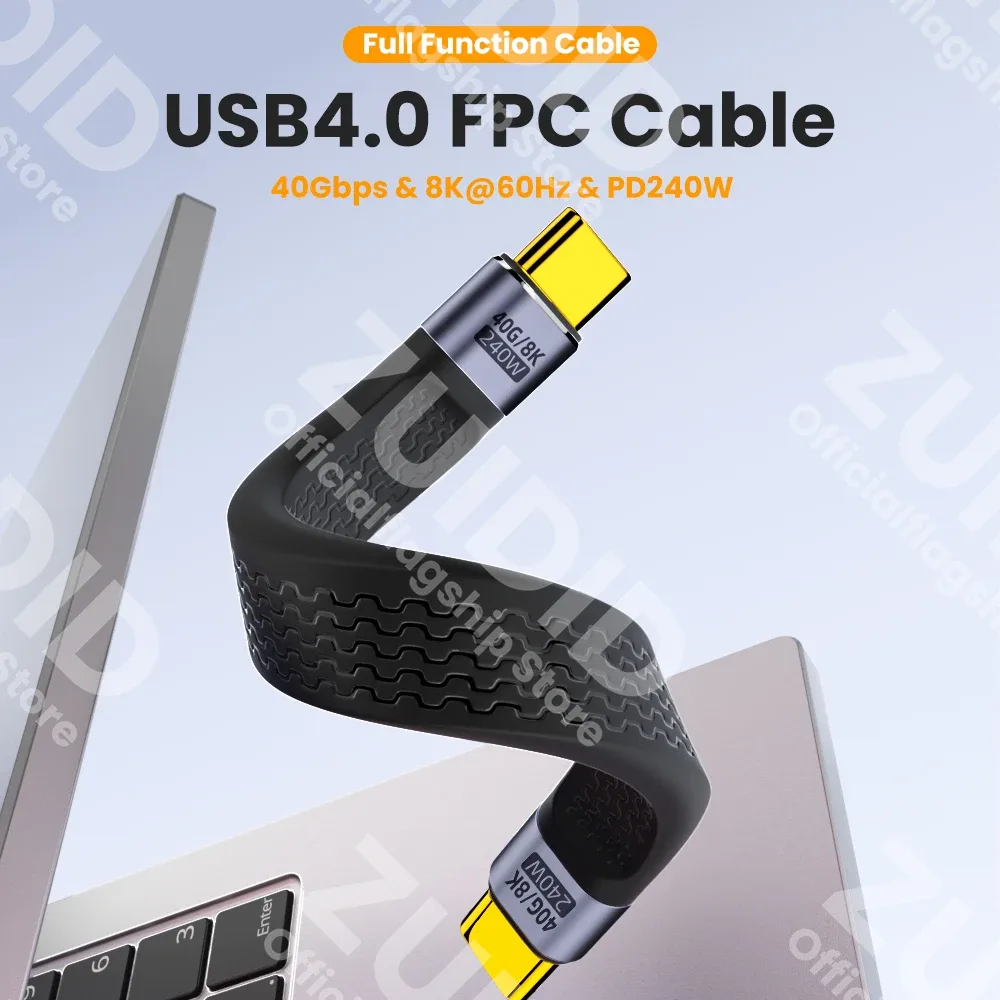 Câble USB4 Type-C 240W 40Gbps - Compatible Thunderbolt 3 (8K 60Hz) - Image 2