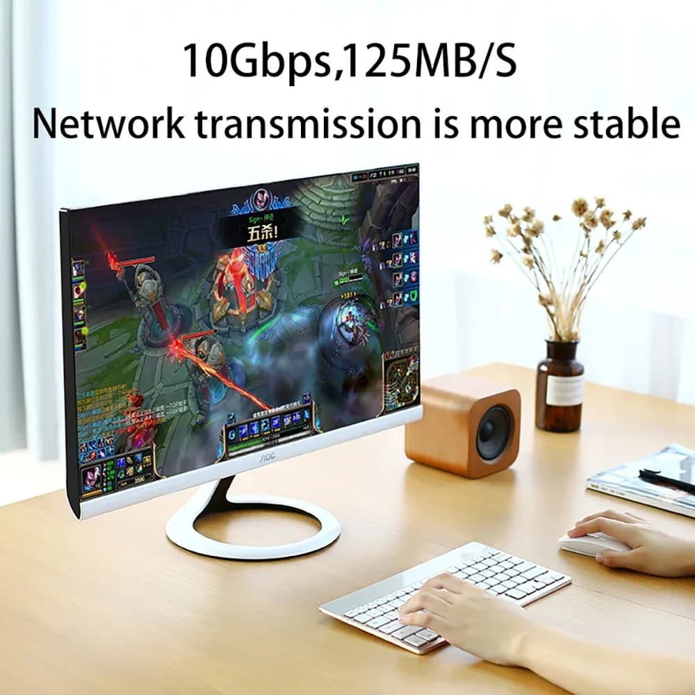 Câble Ethernet Cat6 Plat Haute Vitesse 1000 Mbps RJ45 Blindé - Image 2