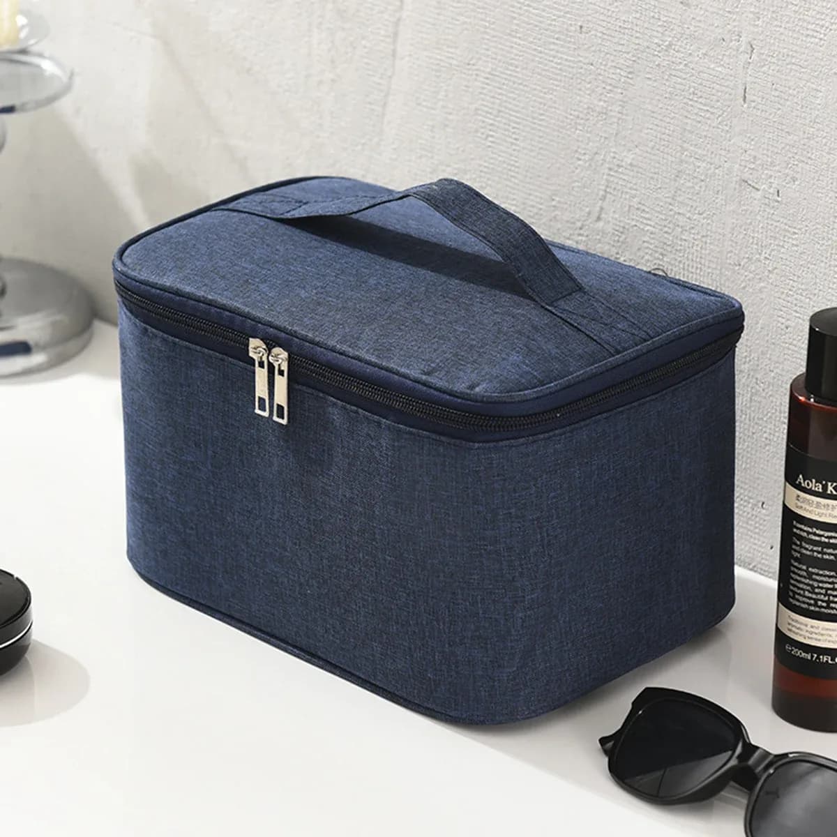 Trousse de toilette de voyage pour homme à double compartiment - Grande capacité slide 8