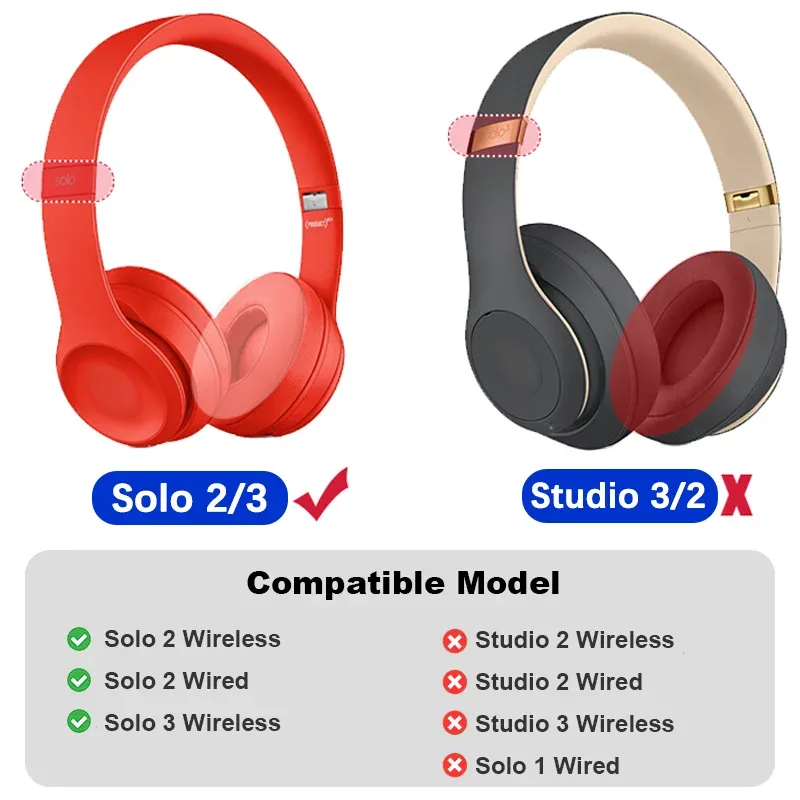 Coussinets de remplacement KUTOU pour casques Beats Solo 2 et Solo 3 - Image 2