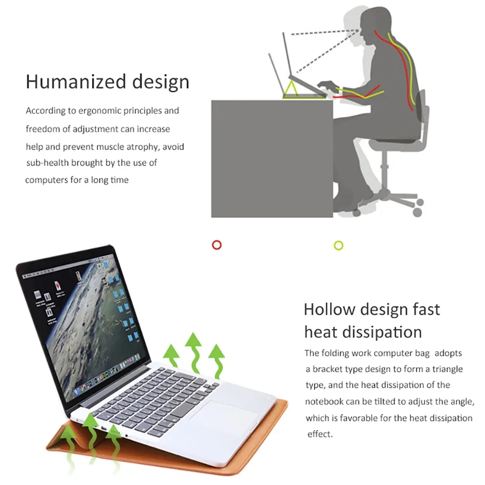 Housse de protection avec support pour MacBook Air et Pro (13-16 pouces) - Image 2