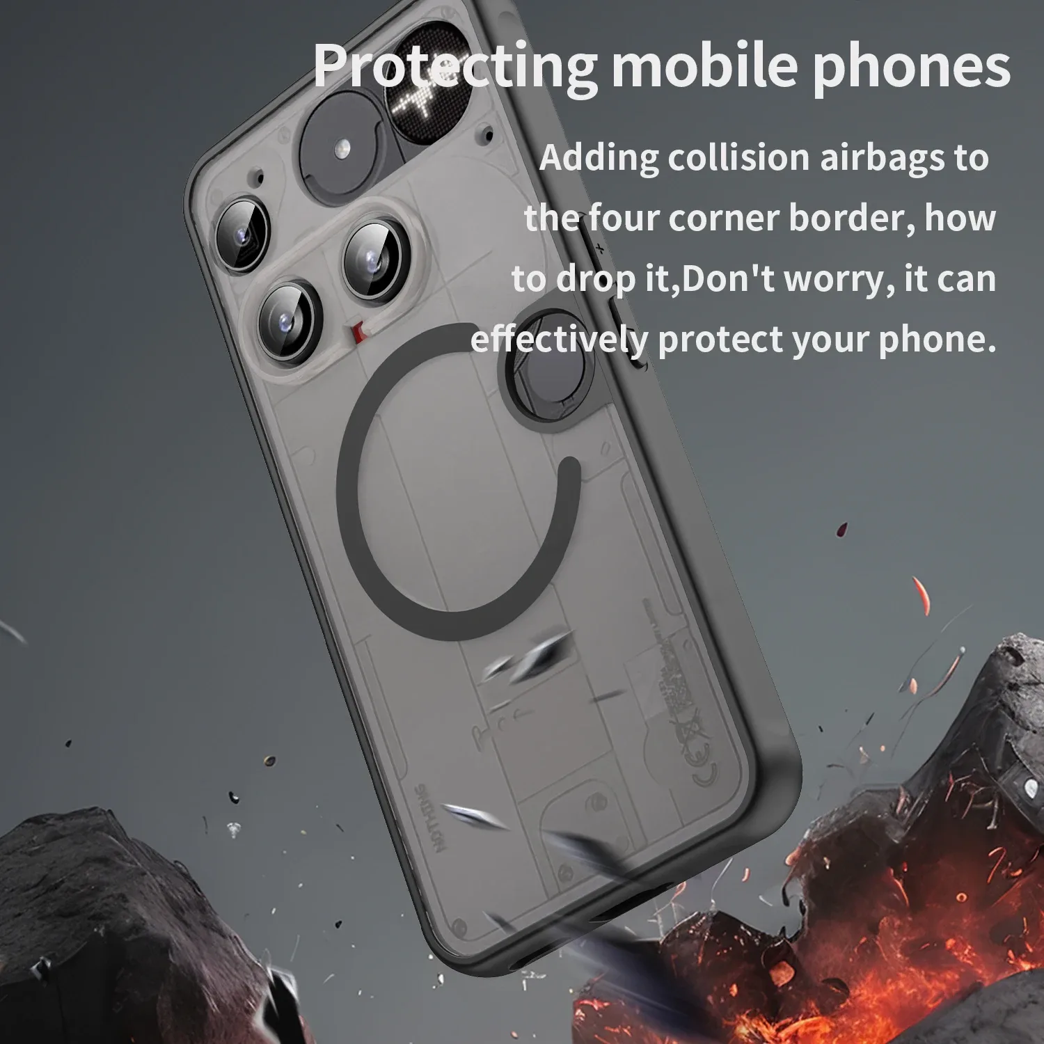 Coque magnétique compatible MagSafe pour Nothing Phone (3) - Antichoc et Mate - Image 4