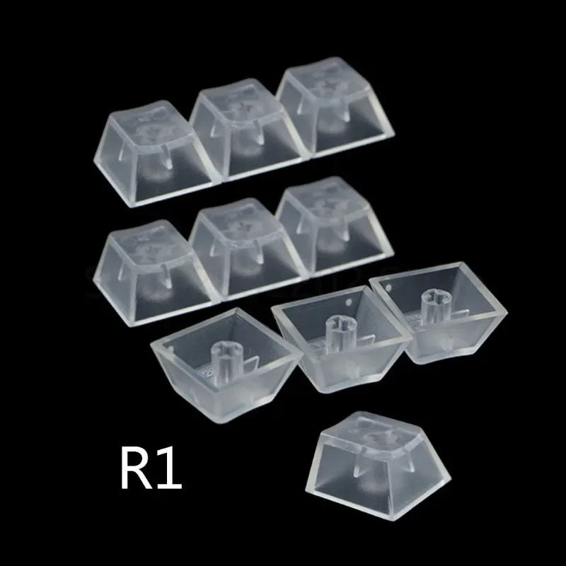 Lot de 10 touches de clavier mécaniques en ABS translucide mat (R1-R4) - Compatibles Cherry, Gateron, Kailh slide 8