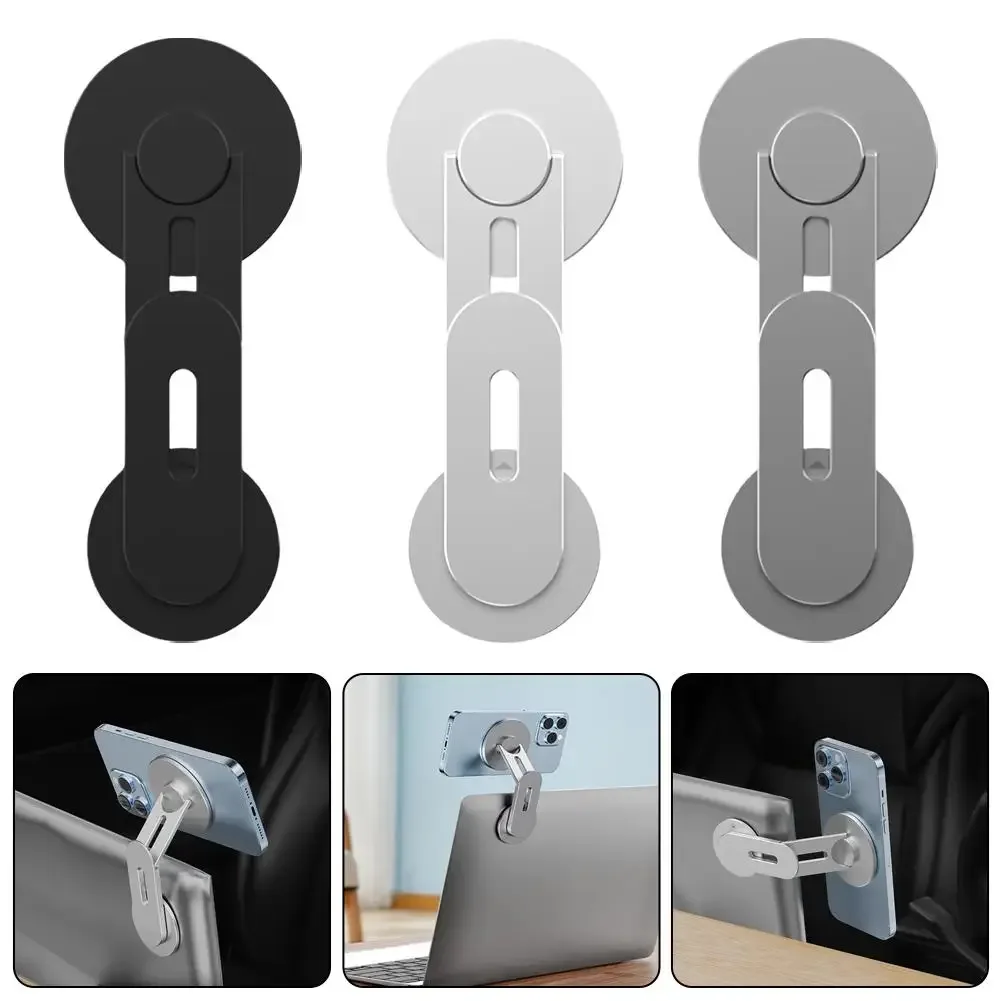 Support de téléphone magnétique ajustable en aluminium pour écran et voiture (Compatible MagSafe)