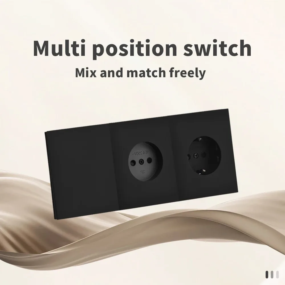 Interrupteur et prise de courant noir mat, finition soft-touch slide 2