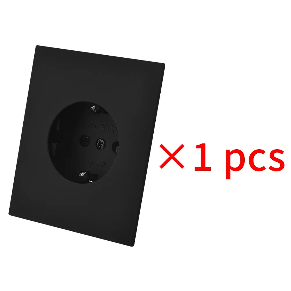 Interrupteur et prise de courant noir mat, finition soft-touch slide 21