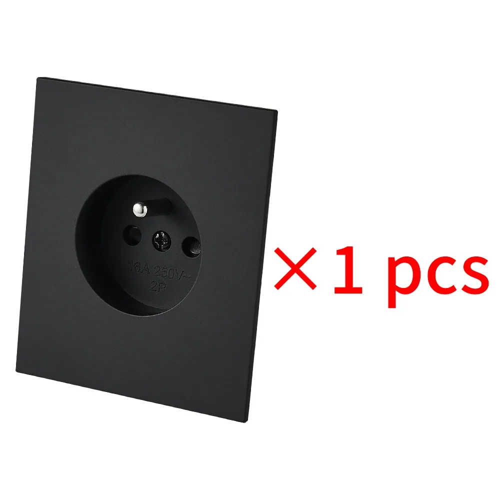 Interrupteur et prise de courant noir mat, finition soft-touch slide 18