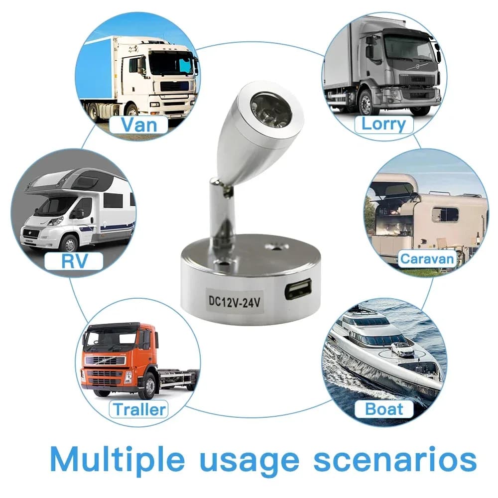 Spot de lecture LED 12-24V pour camping-car, caravane et bateau - Image 6