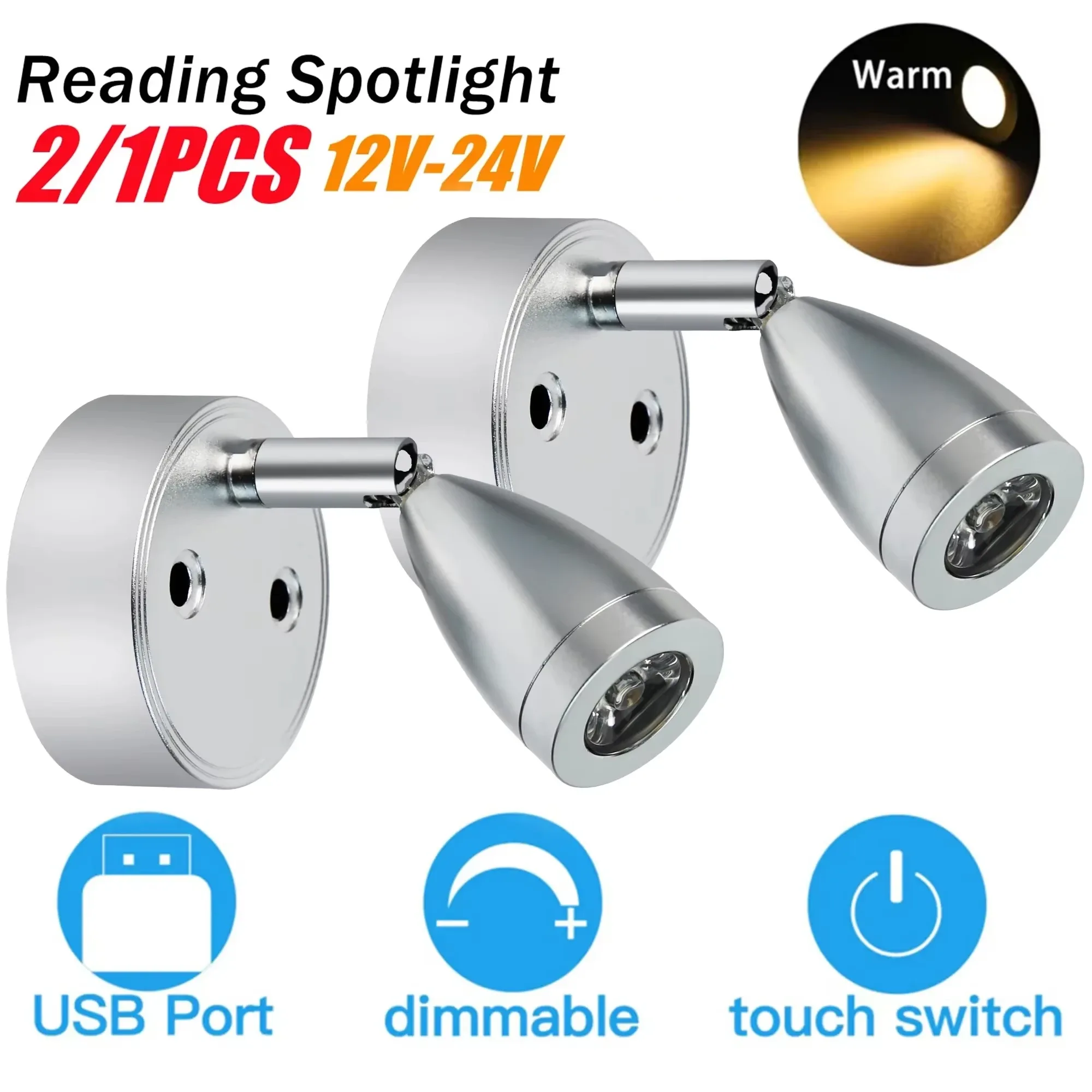 Spot de lecture LED 12-24V pour camping-car, caravane et bateau slide 8