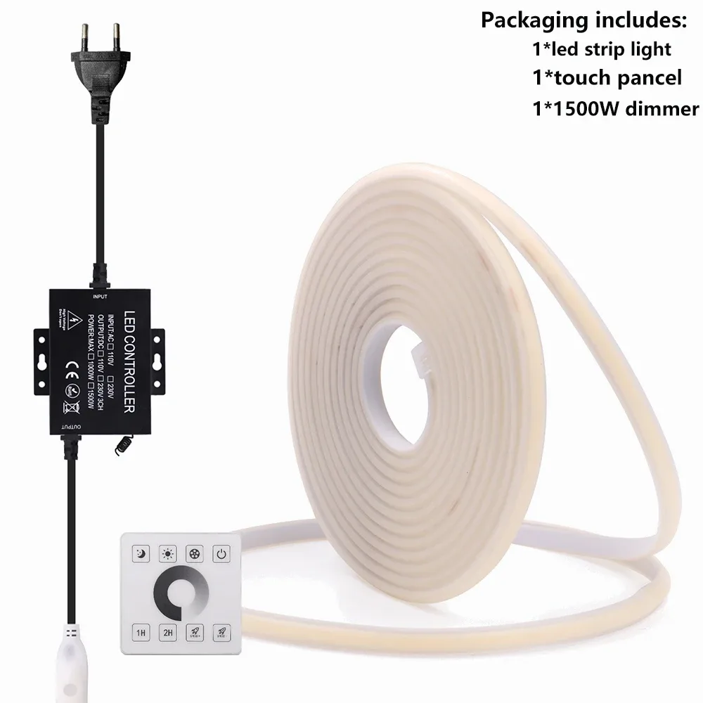 Ruban LED Néon COB Flexible 220V Dimmable 288 LED/m - Contrôle Bluetooth, Mural et Télécommande - Kit Complet 1500W slide 9
