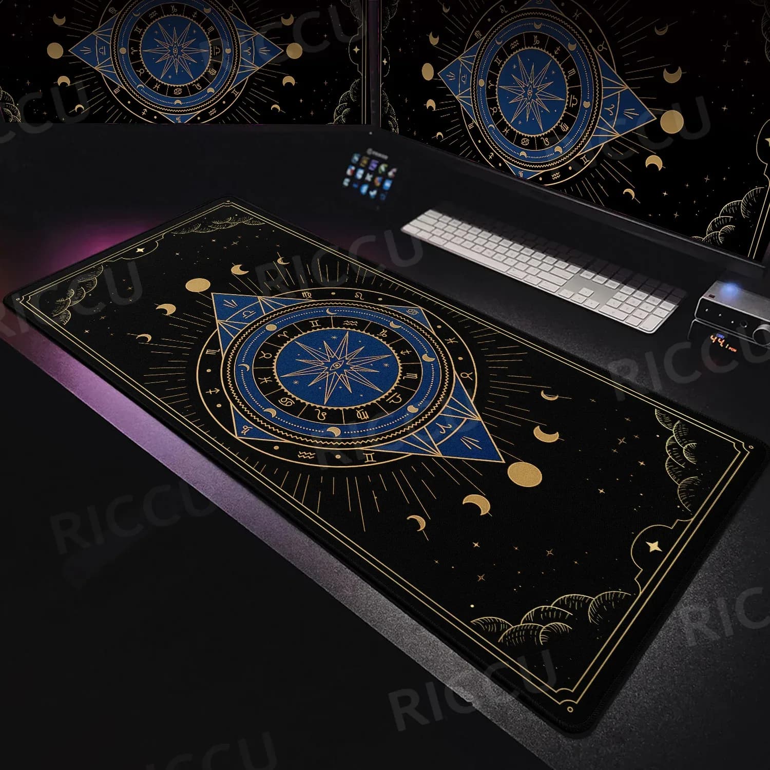 Tapis de souris XXL - Motif Tarot, Lune et Constellations