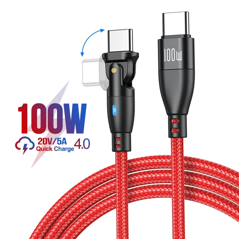AUFU Câble USB-C vers USB-C 100W PD - Connecteur Rotatif à 180° slide 8