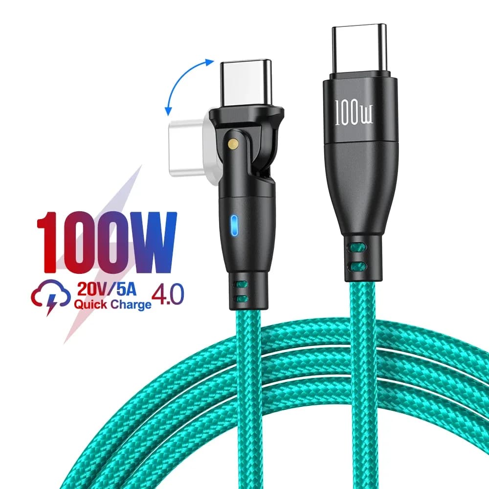 AUFU Câble USB-C vers USB-C 100W PD - Connecteur Rotatif à 180° slide 9