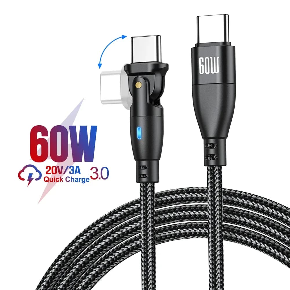 AUFU Câble USB-C vers USB-C 100W PD - Connecteur Rotatif à 180° slide 10