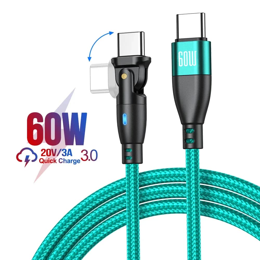 AUFU Câble USB-C vers USB-C 100W PD - Connecteur Rotatif à 180° slide 12