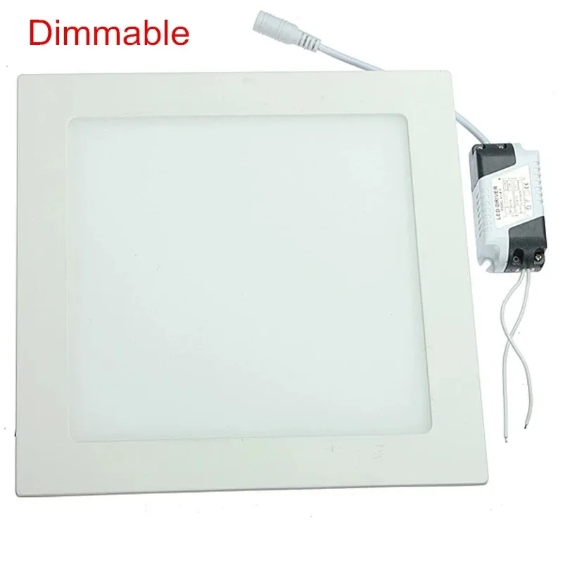 Plafonnier LED Carré Extra-plat, Intensité Variable, 3W-25W