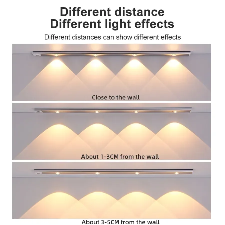 Réglette LED ultra-plate avec détecteur de mouvement, rechargeable USB (20cm / 30cm / 40cm) - Image 5