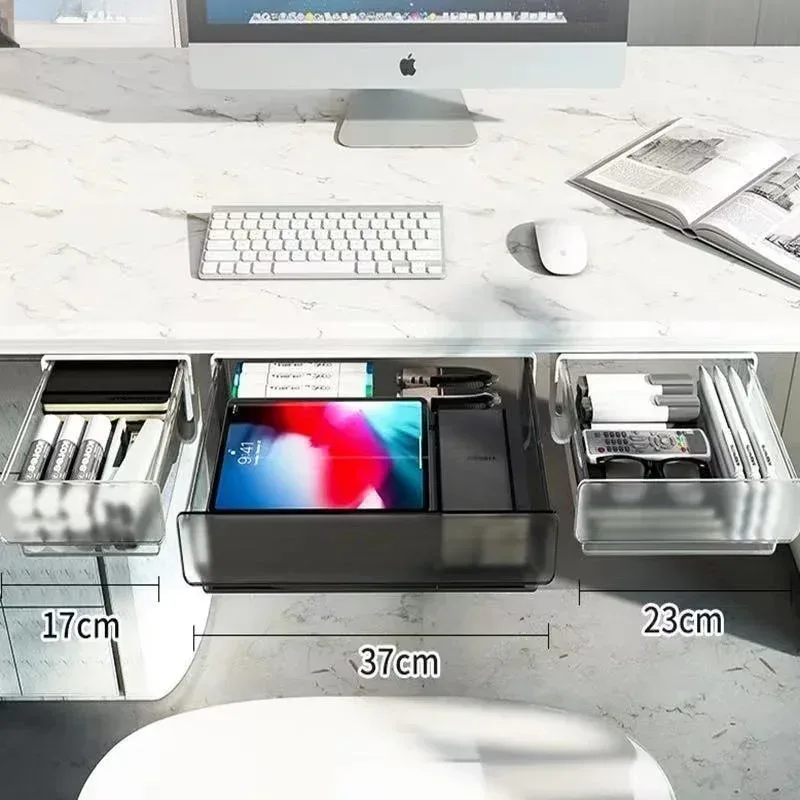 Organisateur de bureau transparent avec tiroir de rangement - Image 2