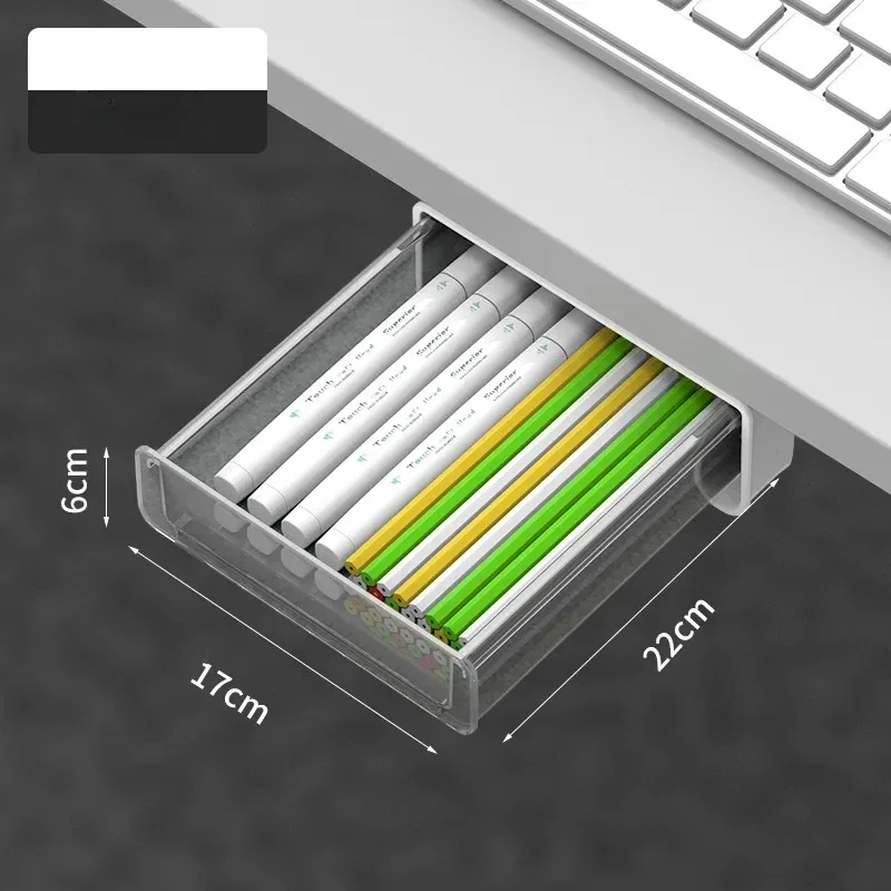 Organisateur de bureau transparent avec tiroir de rangement slide 11