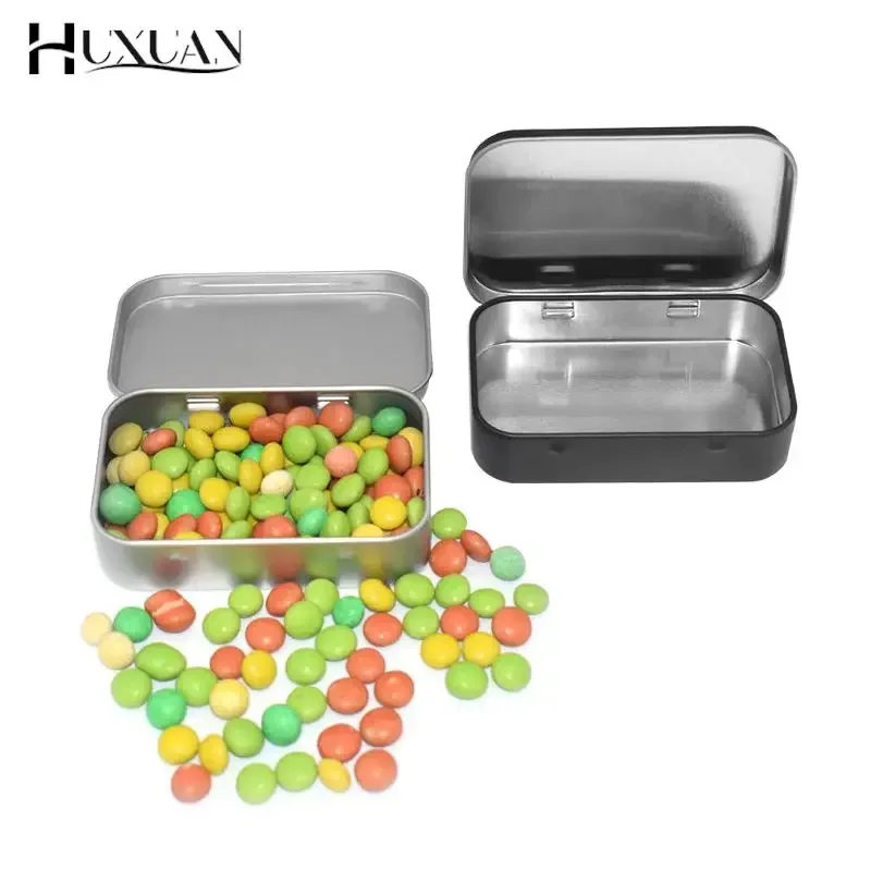 Lot de 18 boîtes de rangement rectangulaires en métal avec couvercle à charnière - Image 4