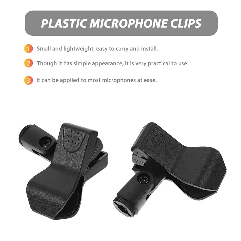 Lot de 2 supports de microphone sans fil - Clips en plastique portables - Image 2